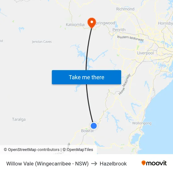Willow Vale (Wingecarribee - NSW) to Hazelbrook map