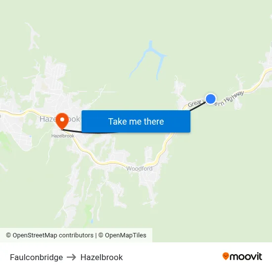 Faulconbridge to Hazelbrook map