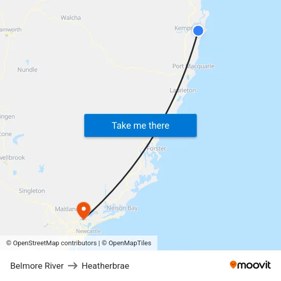Belmore River to Heatherbrae map