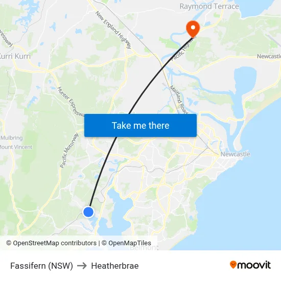 Fassifern (NSW) to Heatherbrae map