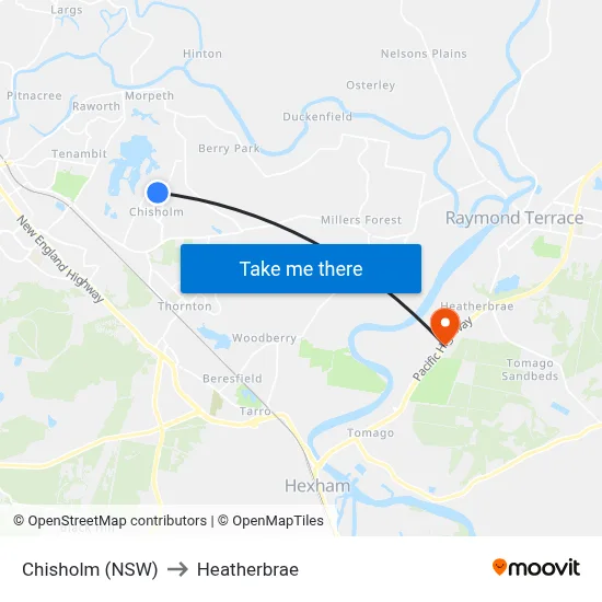 Chisholm (NSW) to Heatherbrae map