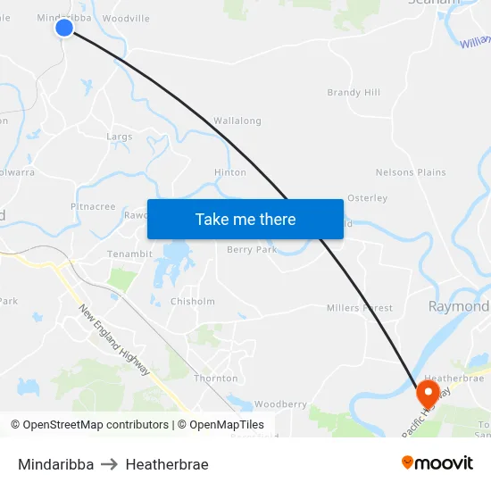 Mindaribba to Heatherbrae map
