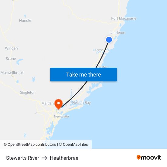 Stewarts River to Heatherbrae map