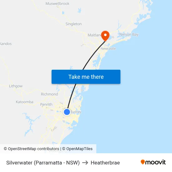Silverwater (Parramatta - NSW) to Heatherbrae map