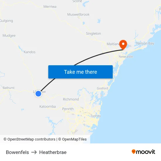 Bowenfels to Heatherbrae map