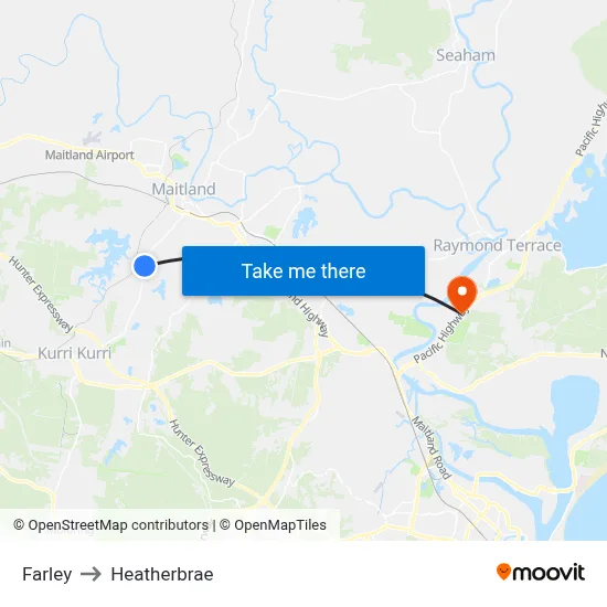 Farley to Heatherbrae map