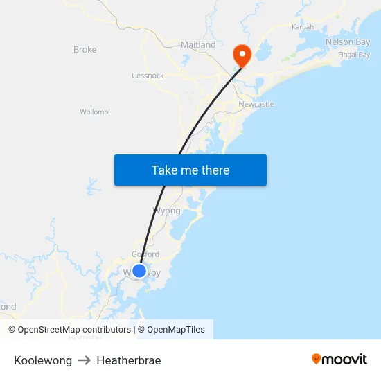 Koolewong to Heatherbrae map