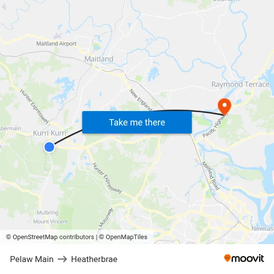 Pelaw Main to Heatherbrae map