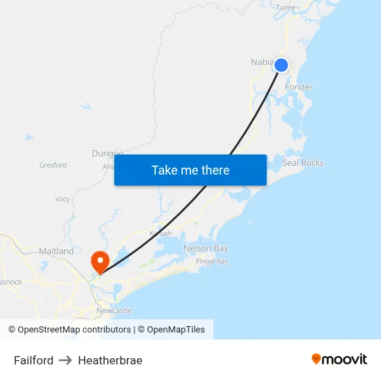 Failford to Heatherbrae map