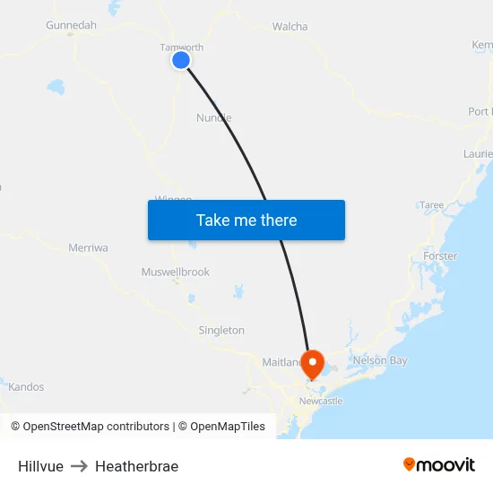 Hillvue to Heatherbrae map