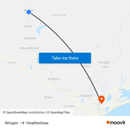 Wingen to Heatherbrae map