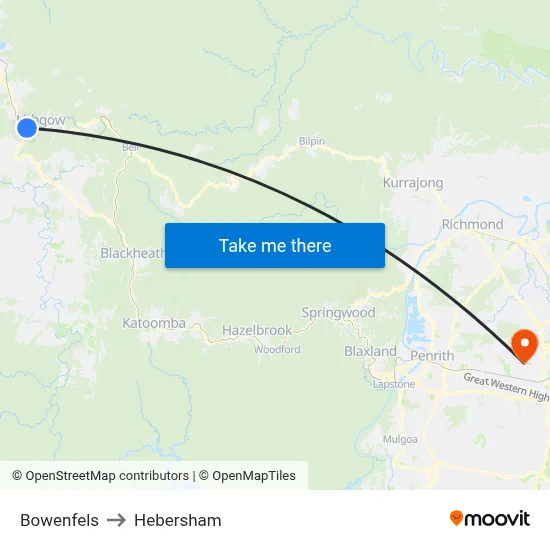 Bowenfels to Hebersham map