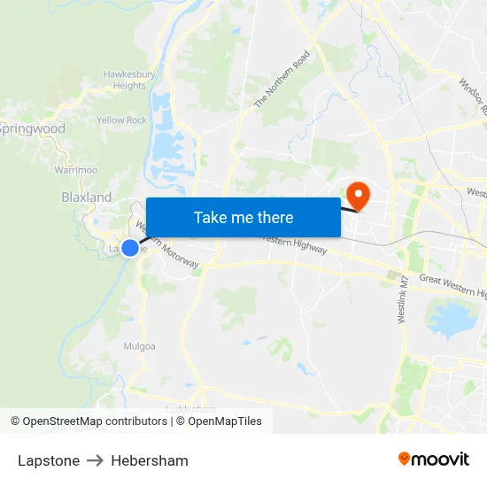 Lapstone to Hebersham map