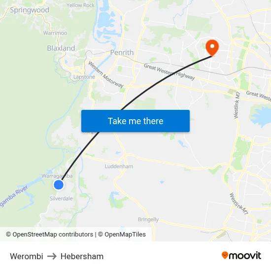 Werombi to Hebersham map