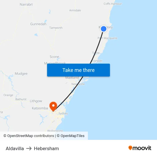 Aldavilla to Hebersham map