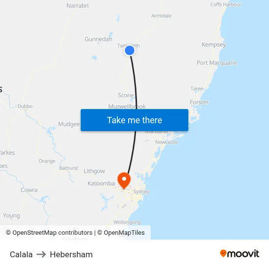 Calala to Hebersham map