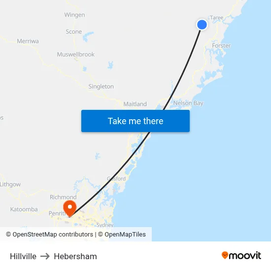 Hillville to Hebersham map