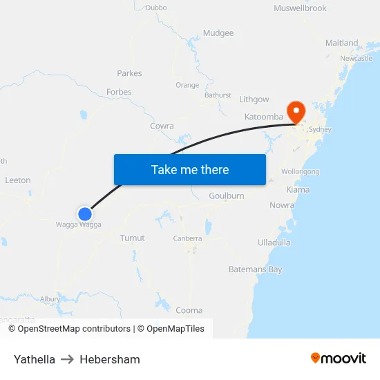 Yathella to Hebersham map