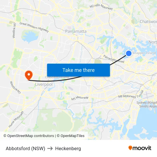 Abbotsford (NSW) to Heckenberg map