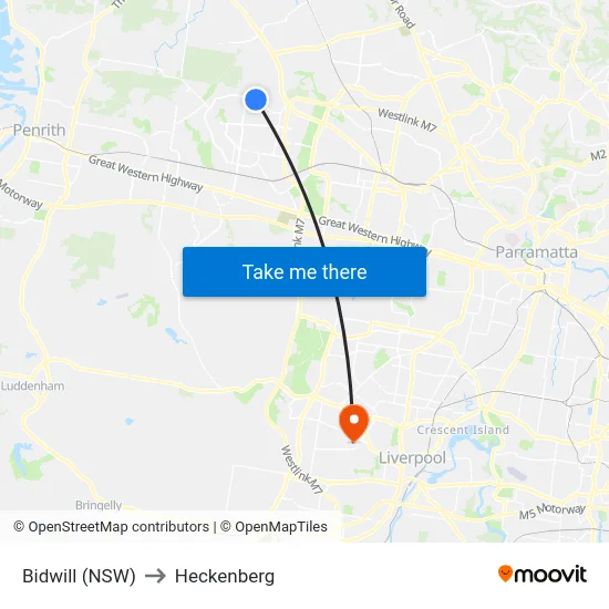 Bidwill (NSW) to Heckenberg map