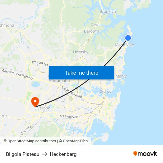 Bilgola Plateau to Heckenberg map