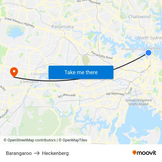 Barangaroo to Heckenberg map