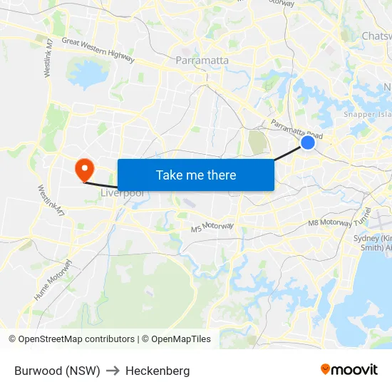 Burwood (NSW) to Heckenberg map