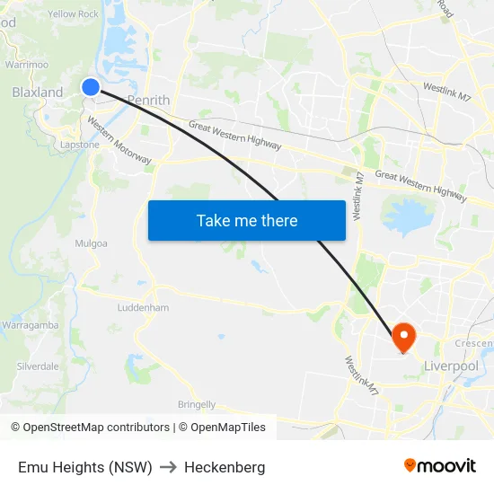 Emu Heights (NSW) to Heckenberg map