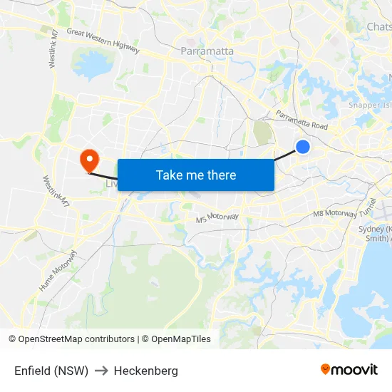 Enfield (NSW) to Heckenberg map