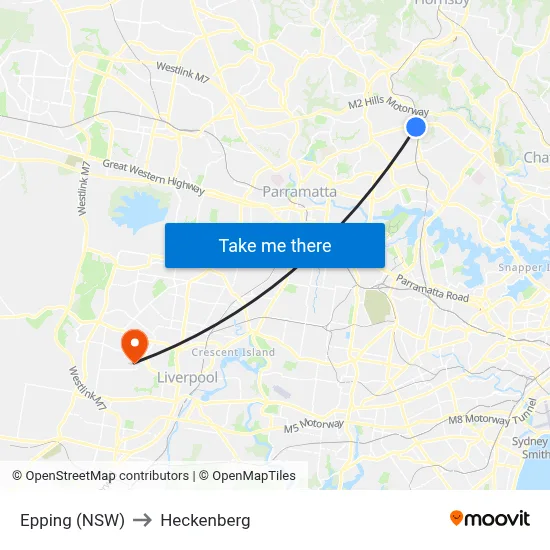 Epping (NSW) to Heckenberg map