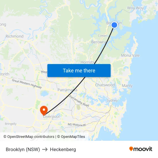 Brooklyn (NSW) to Heckenberg map