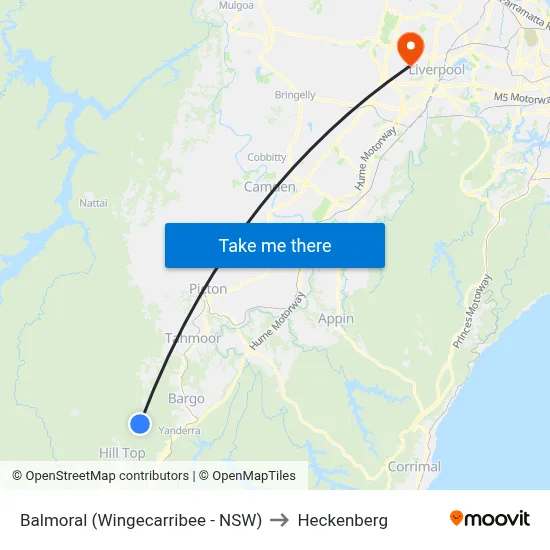 Balmoral (Wingecarribee - NSW) to Heckenberg map