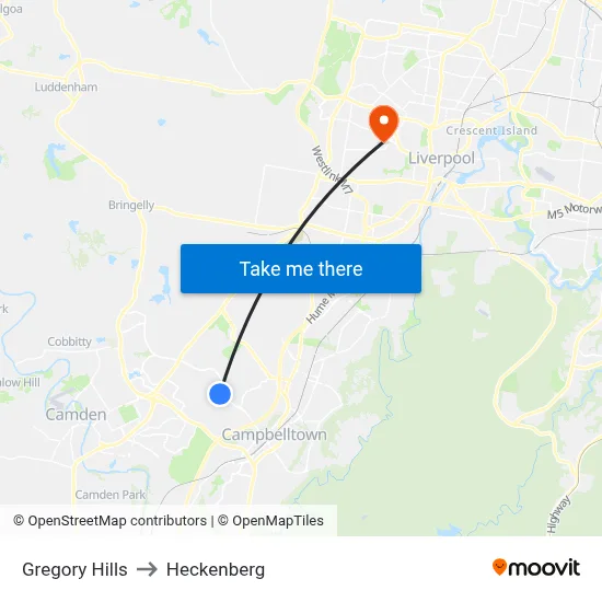 Gregory Hills to Heckenberg map