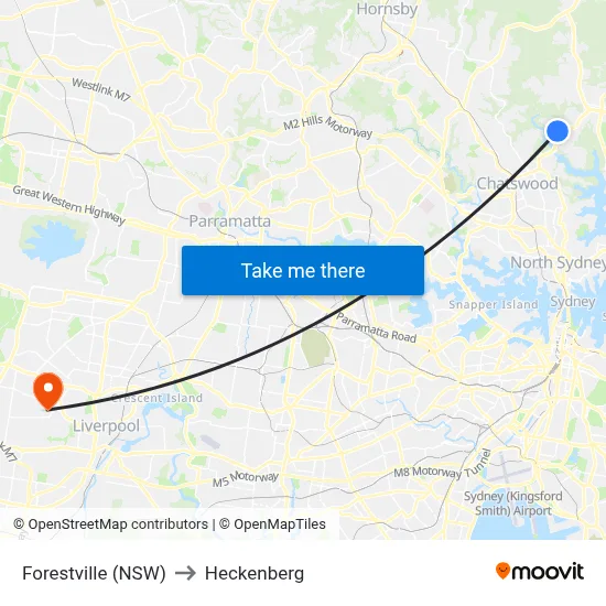 Forestville (NSW) to Heckenberg map