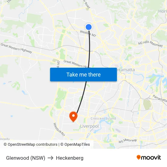 Glenwood (NSW) to Heckenberg map