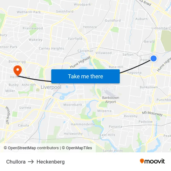 Chullora to Heckenberg map