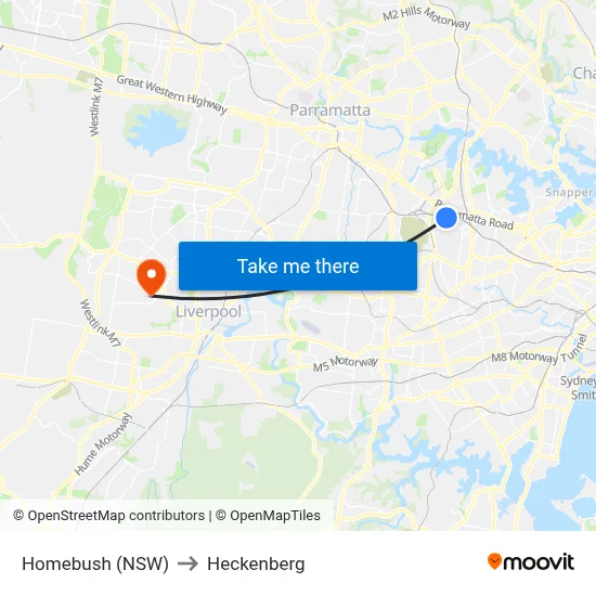 Homebush (NSW) to Heckenberg map