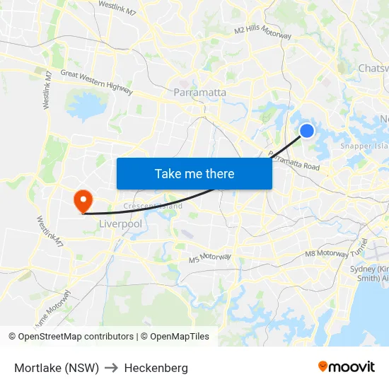 Mortlake (NSW) to Heckenberg map