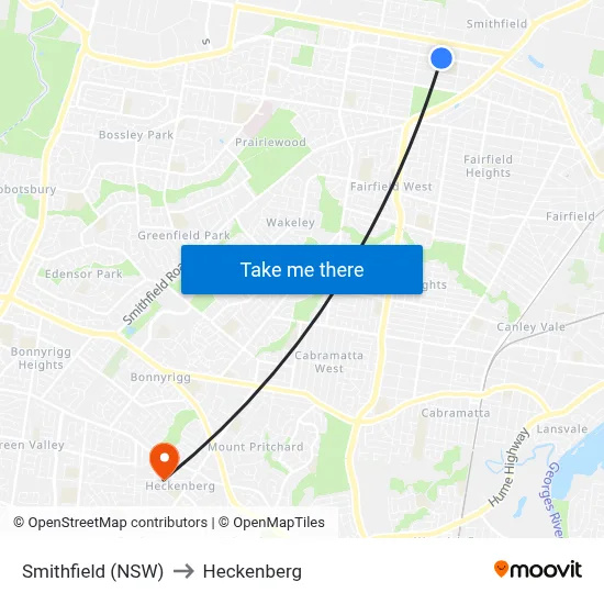 Smithfield (NSW) to Heckenberg map