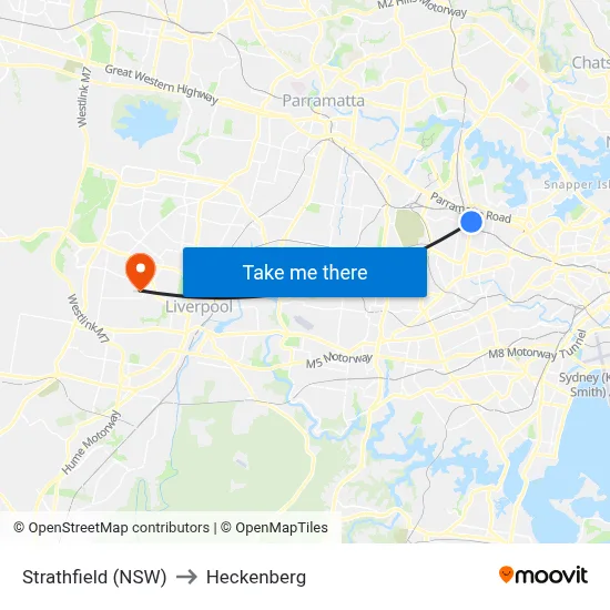Strathfield (NSW) to Heckenberg map