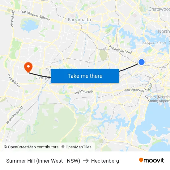 Summer Hill (Inner West - NSW) to Heckenberg map