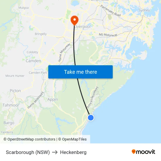 Scarborough (NSW) to Heckenberg map