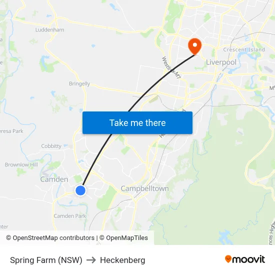 Spring Farm (NSW) to Heckenberg map