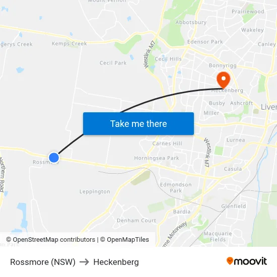 Rossmore (NSW) to Heckenberg map