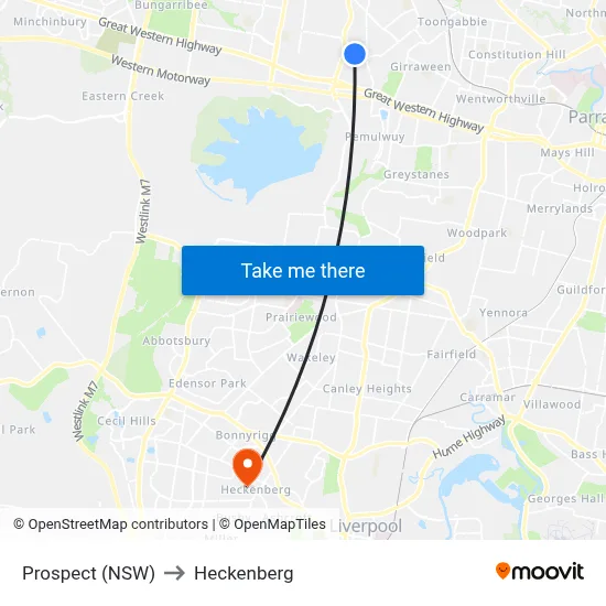Prospect (NSW) to Heckenberg map