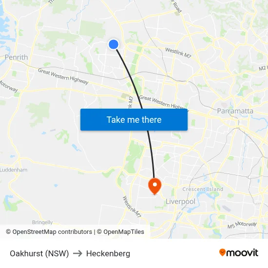 Oakhurst (NSW) to Heckenberg map