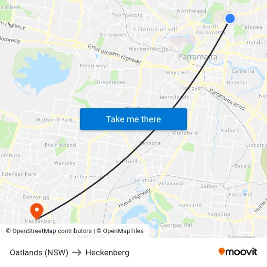Oatlands (NSW) to Heckenberg map