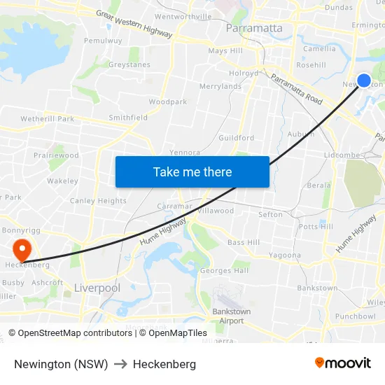 Newington (NSW) to Heckenberg map