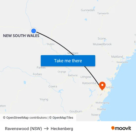 Ravenswood (NSW) to Heckenberg map