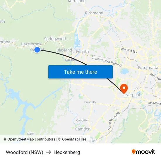 Woodford (NSW) to Heckenberg map